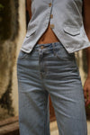 Jean brut wide leg