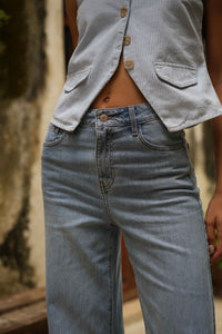 Jean brut wide leg