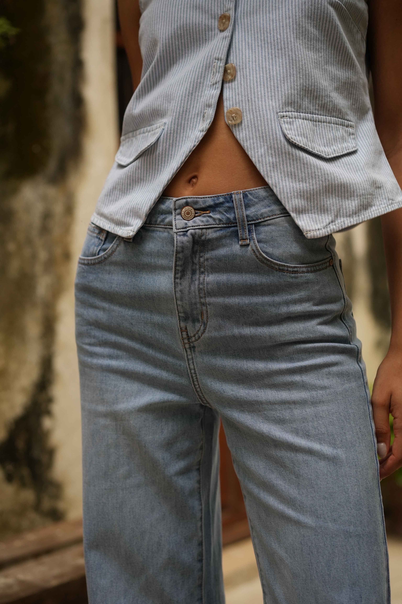 Jean brut wide leg