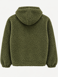 Veste Polaire moutonnée à capuche zippée kaki