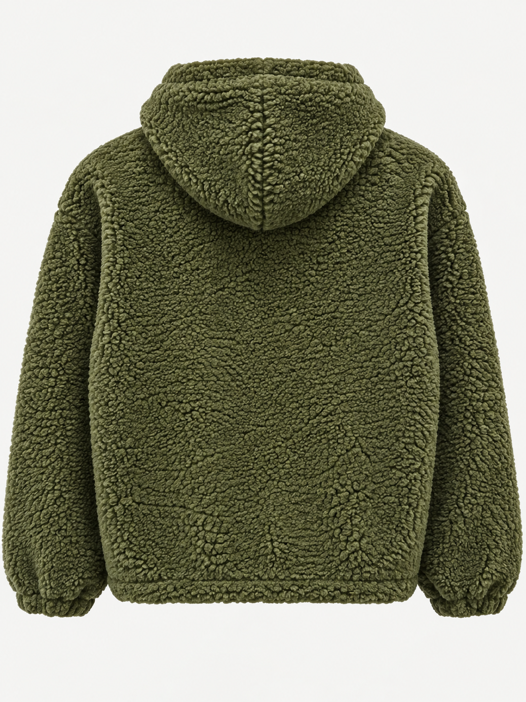 Veste Polaire moutonnée à capuche zippée kaki
