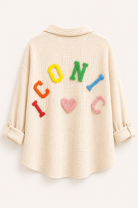 Chemise gaze de coton beige ICONIC