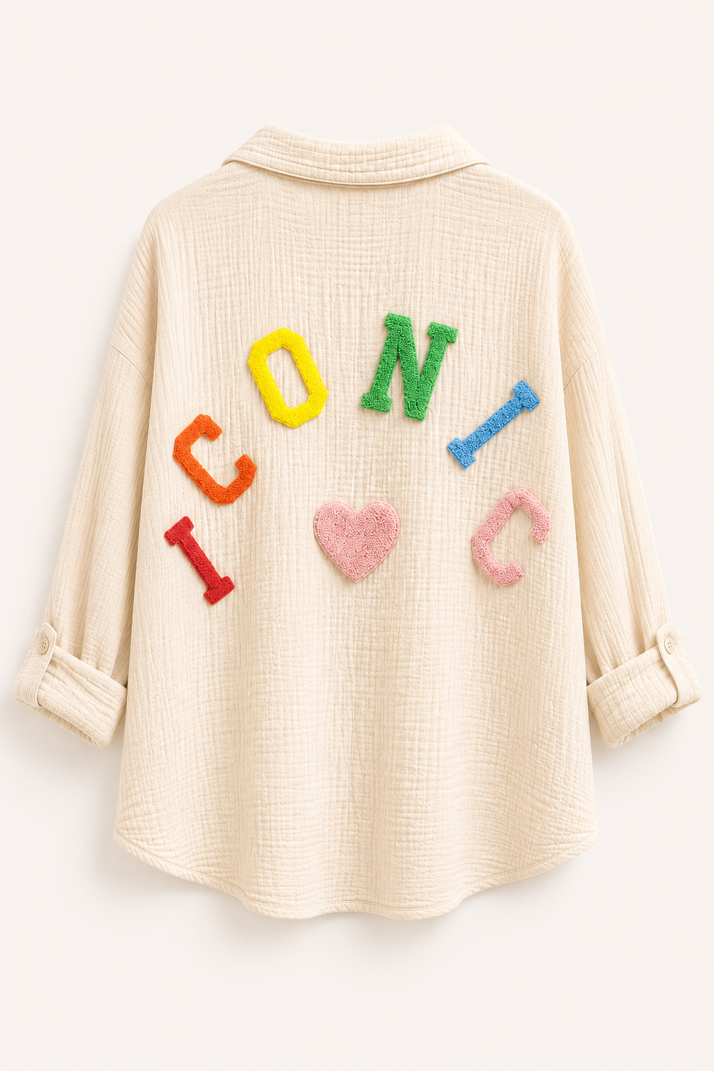 Chemise gaze de coton beige ICONIC