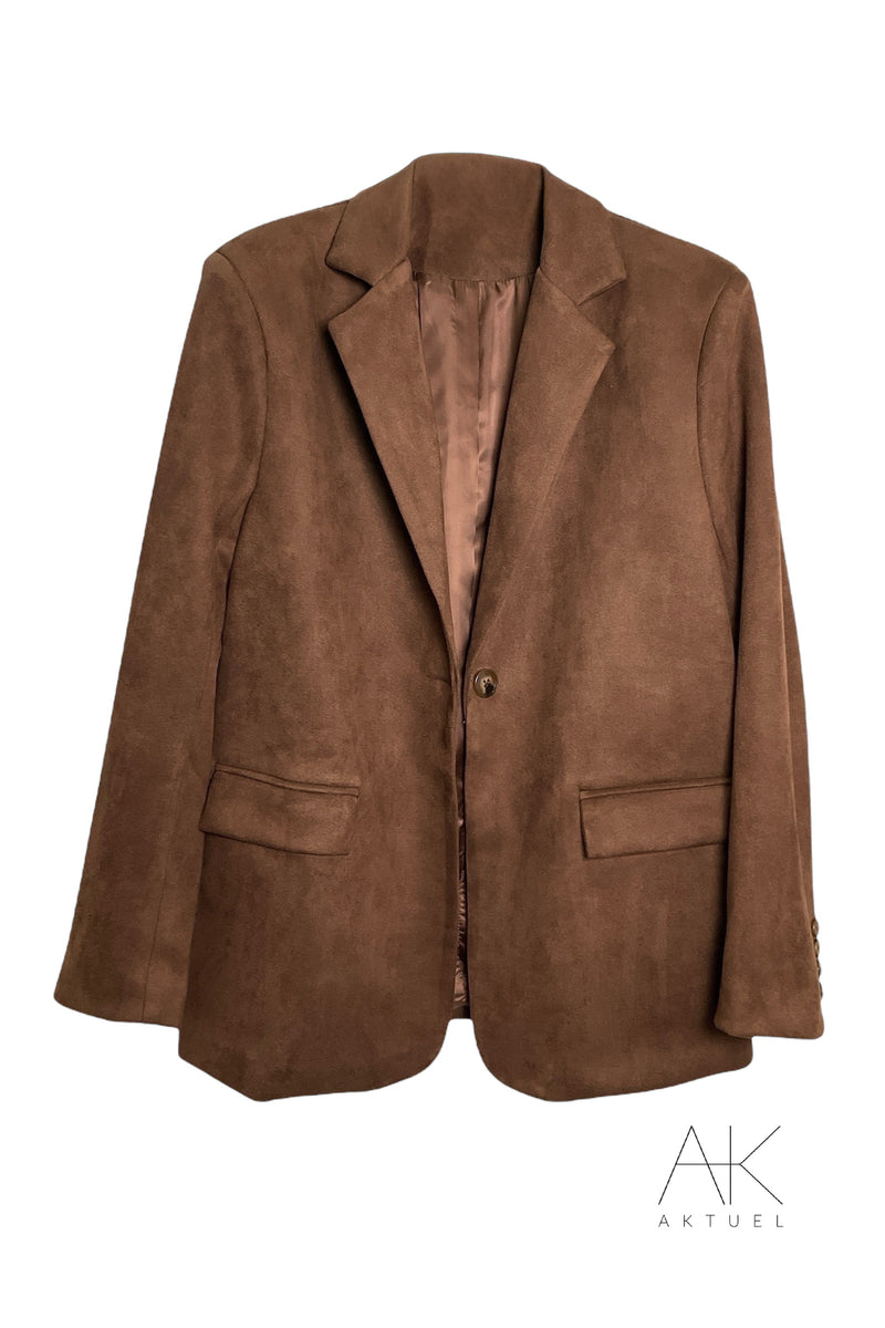 Blazer en suédine chocolat