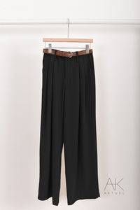 Pantalon noir à pinces fluide