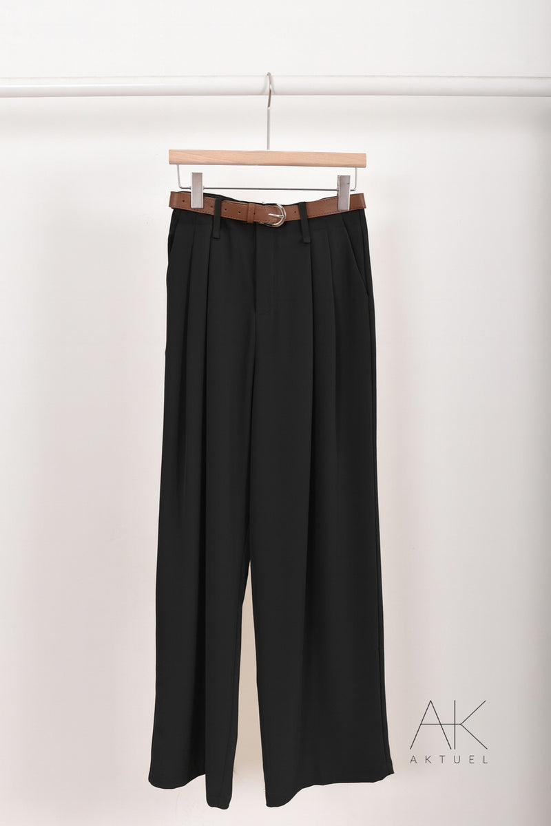 Pantalon noir à pinces fluide