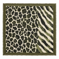 Foulard mix léopard et zèbre vert