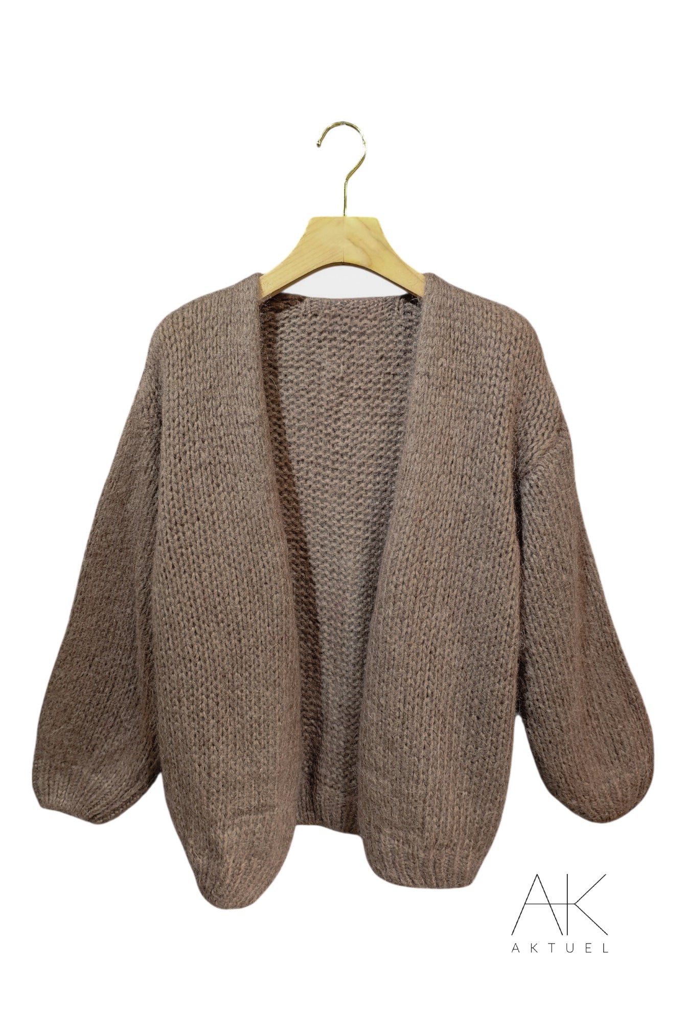 Gilet en grosse maille taupe