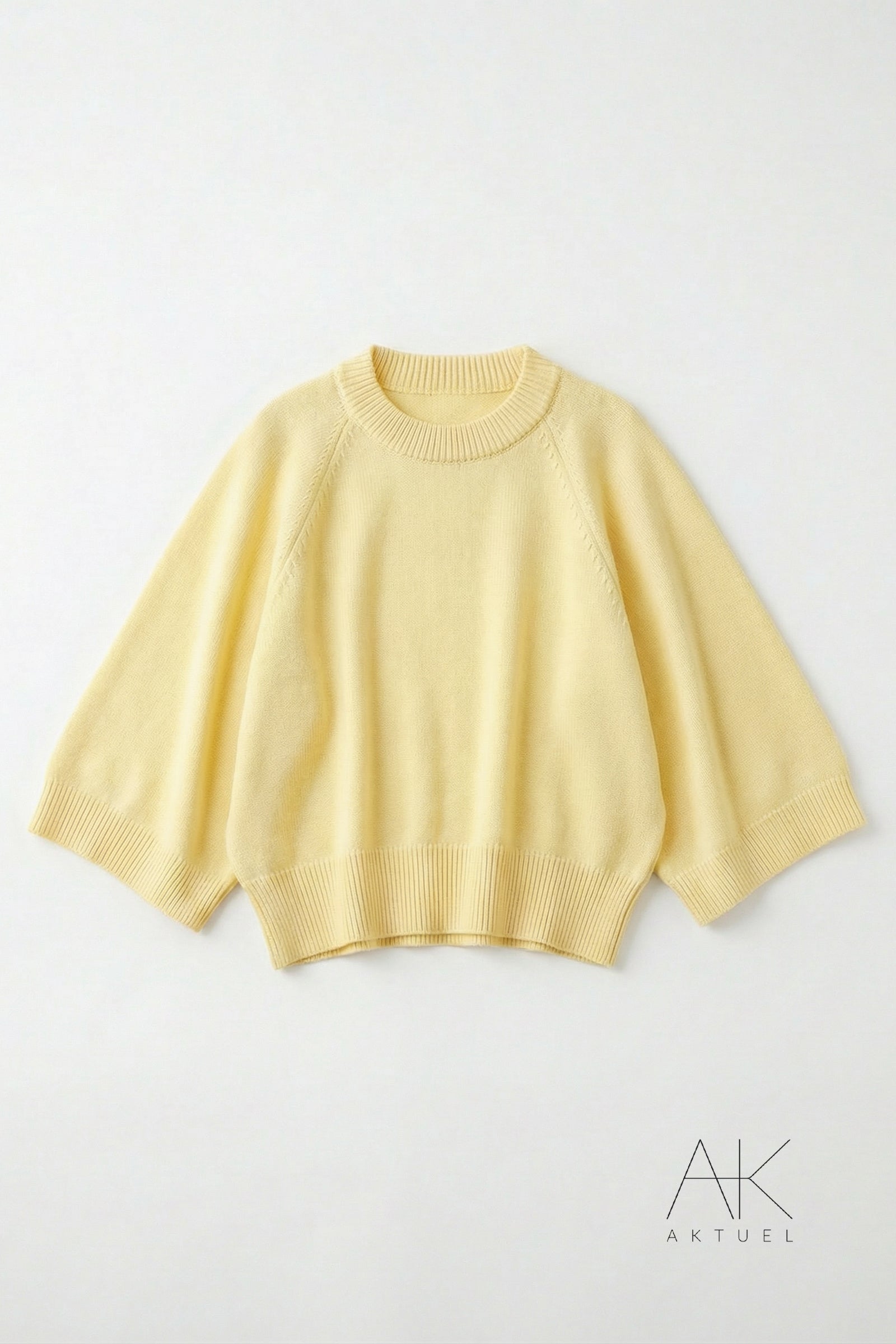 Pull manches 3/4 jaune pastel
