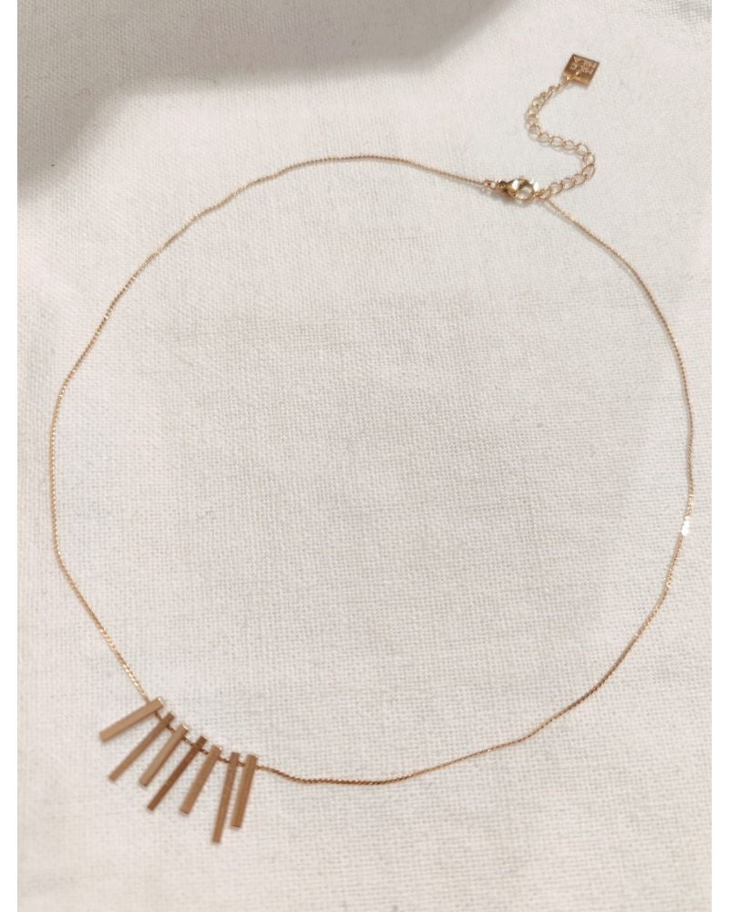 Collier doré barres pendantes