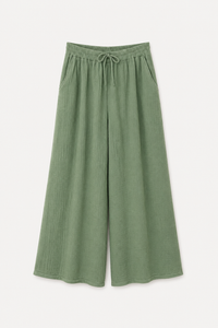 Pantalon gaze de coton fluide kaki