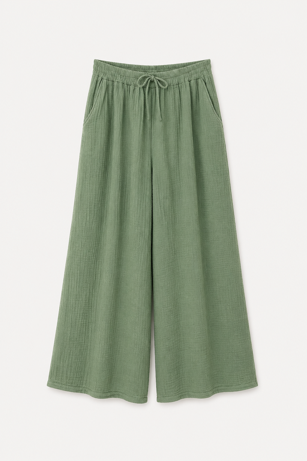 Pantalon gaze de coton fluide kaki