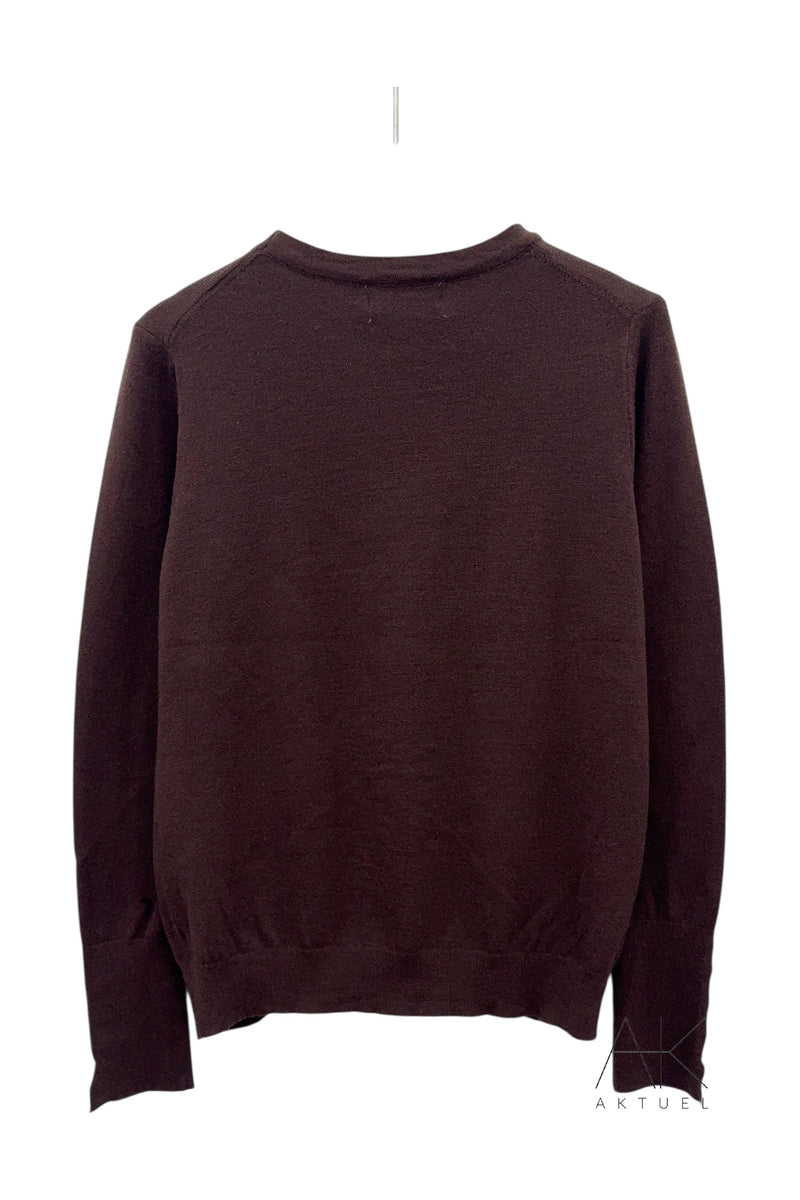 Pull fin col rond chocolat