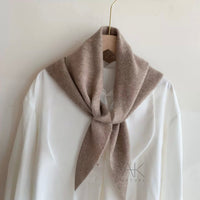 Foulard triangle maille douce beige