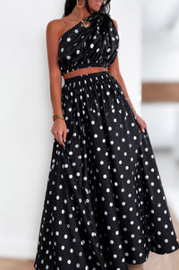 Ensemble asymétrique pois noir & blanc