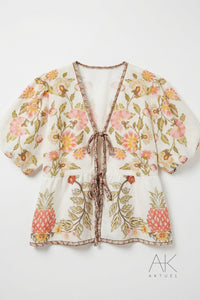 Blouse fluide imprimé floral & exotique