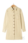 Robe chemise en denim beige