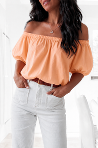 Top bardot orange pastel