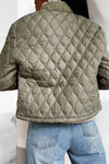 Veste matelassée kaki à col rond