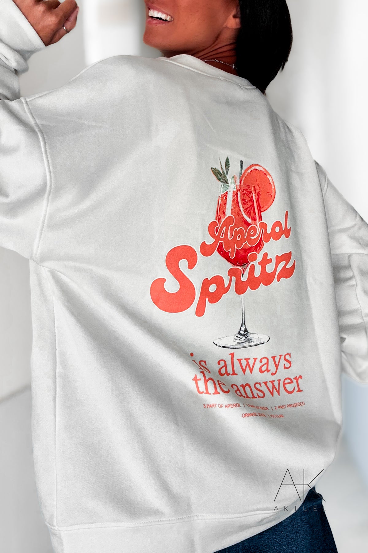 Sweat blanc "Aperol Spritz"