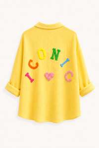 Chemise gaze de coton jaune ICONIC