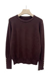 Pull fin col rond chocolat