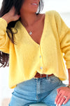 Gilet / Cardigan Mohair Jaune
