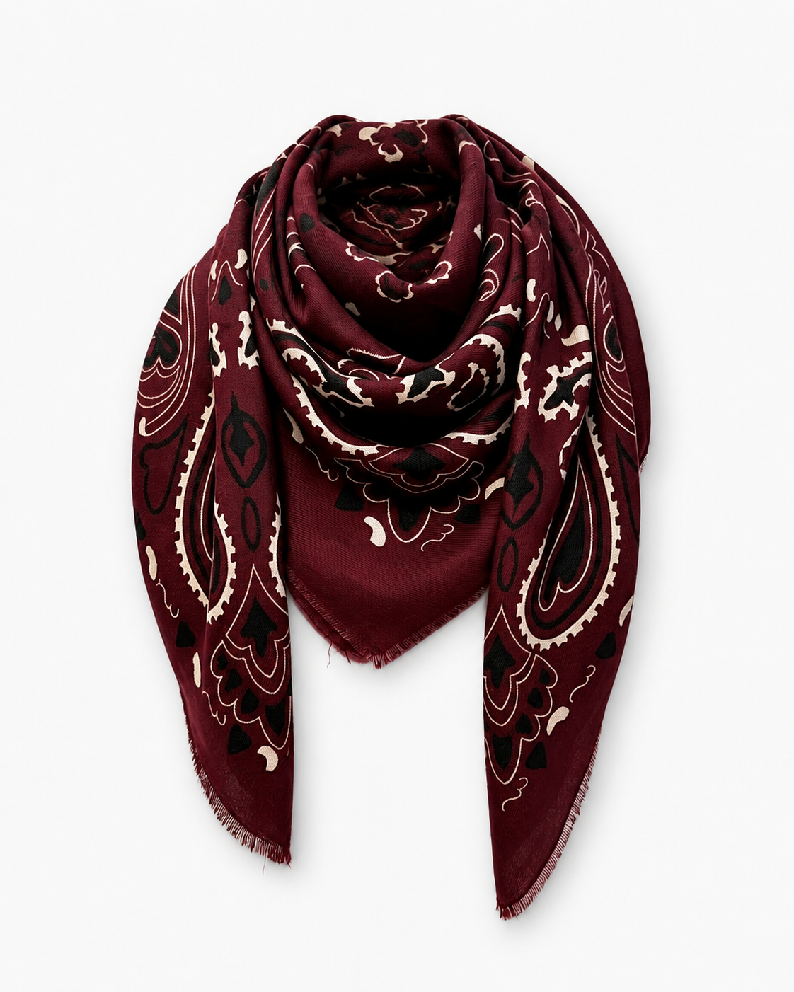 Foulard imprimé bandana/paisley burgundy