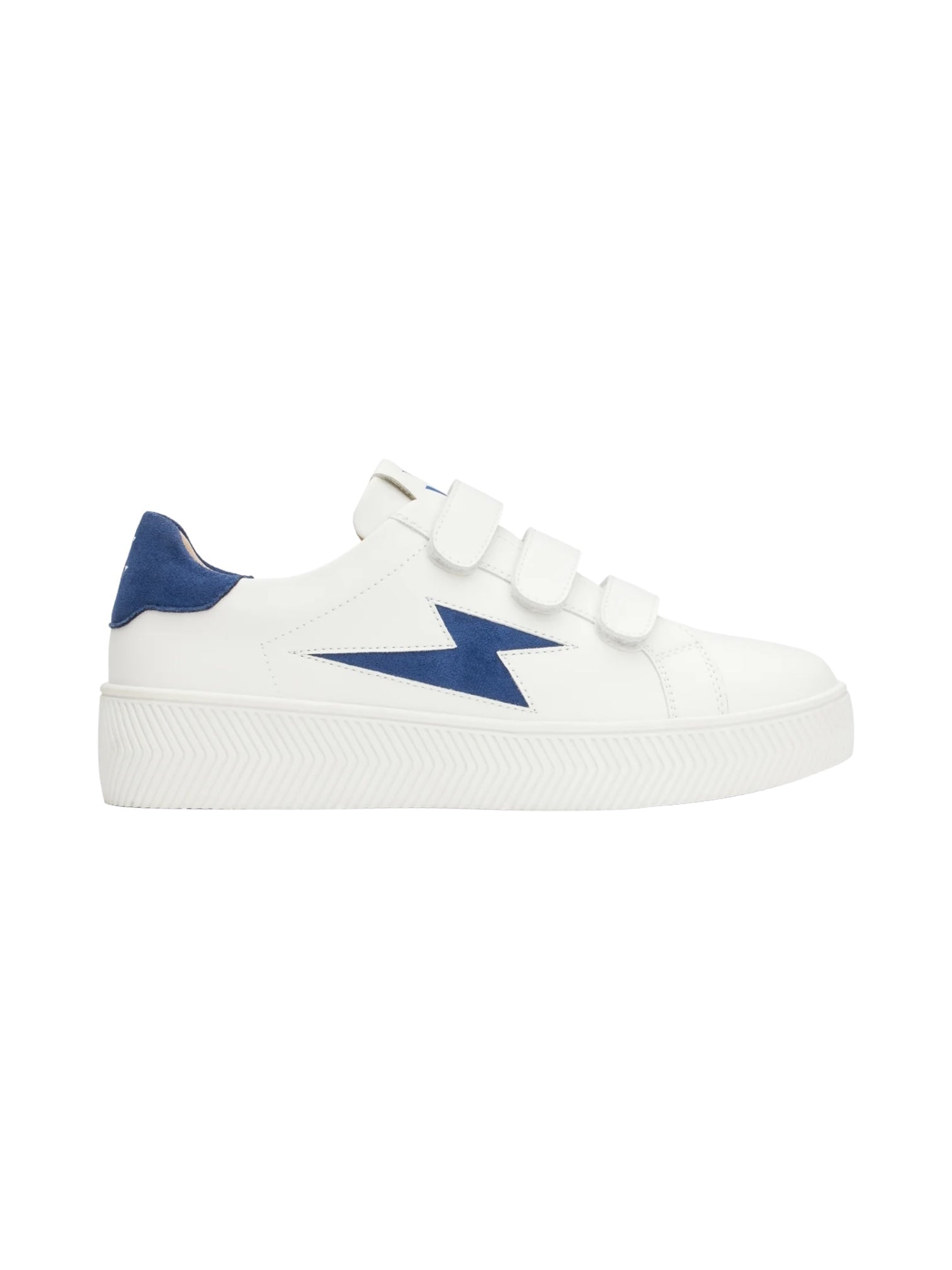 Basket eclair Camelia blanc et bleu marine a scratch Boutique Aktuel