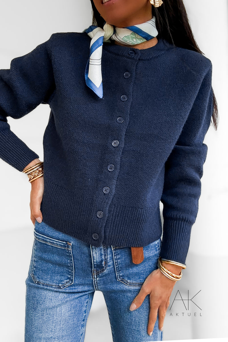 Gilet en maille bleu marine