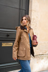 Parka camel col contrastant déparlante