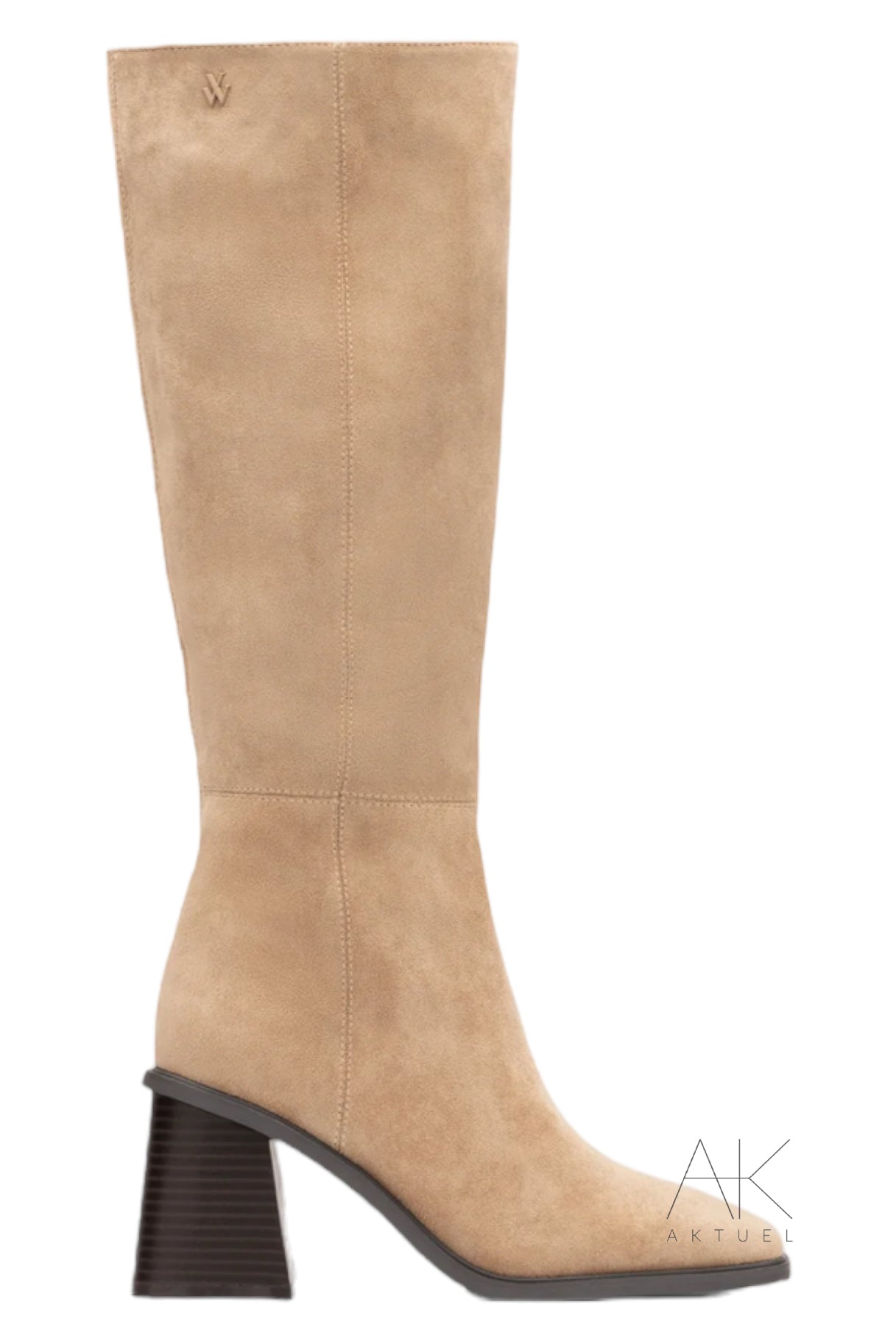 Bottes Rita beige à talon trapèzed