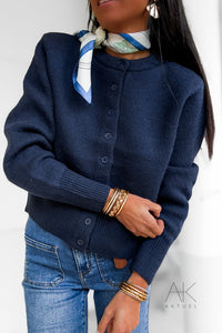 Gilet en maille bleu marine