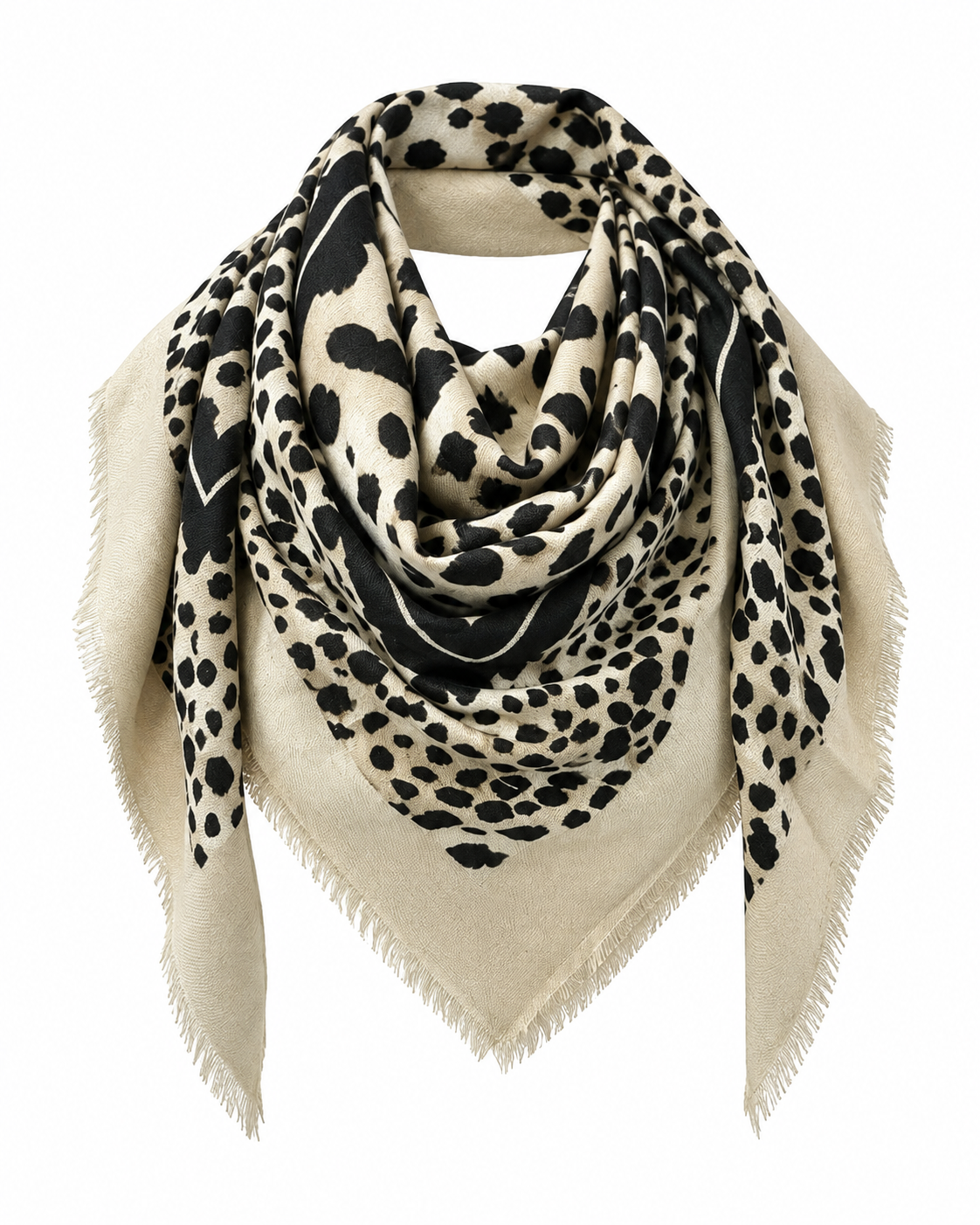 Foulard carré léopard – imprimé animalier beige