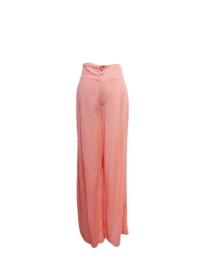 Pantalon large fluide rose