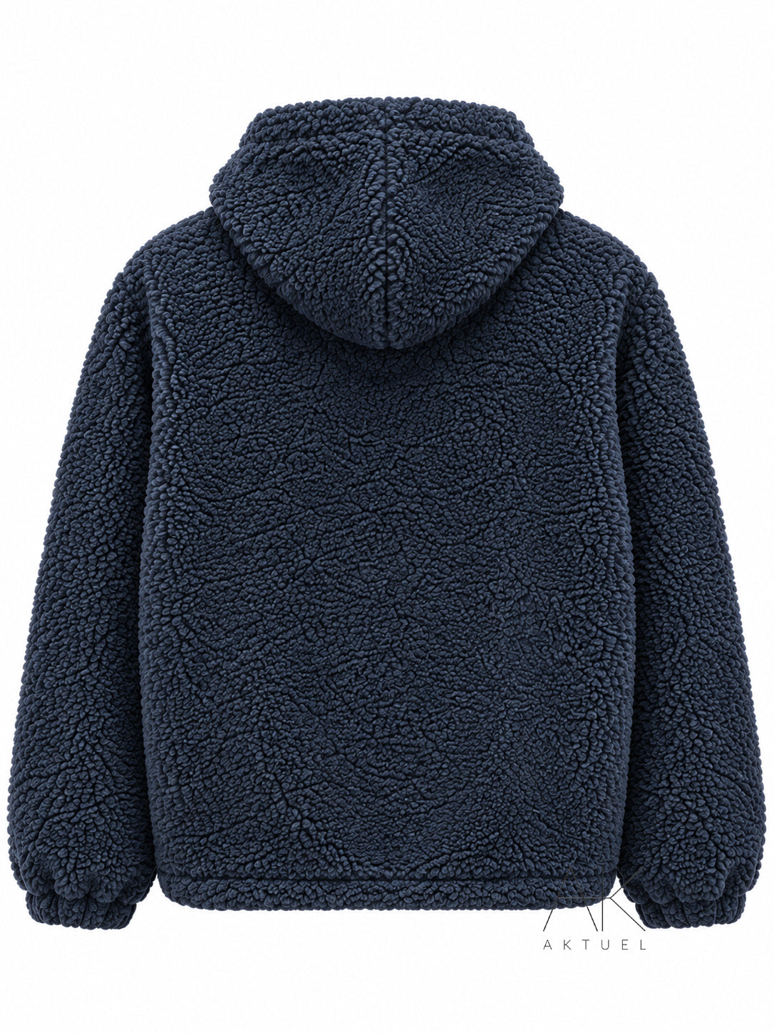 Veste Polaire moutonnée à capuche zippée bleu marine
