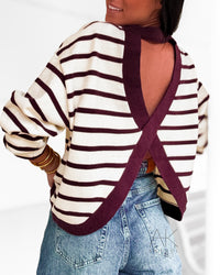 Pull marinière bordeau