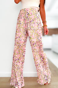 Pantalon plissé fleuri