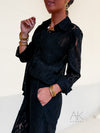 Chemise noire en dentelle