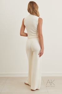 Pantalon en maille écru