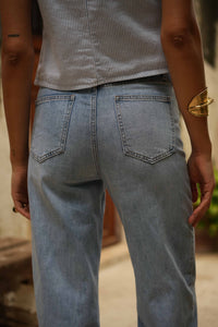 Jean brut wide leg