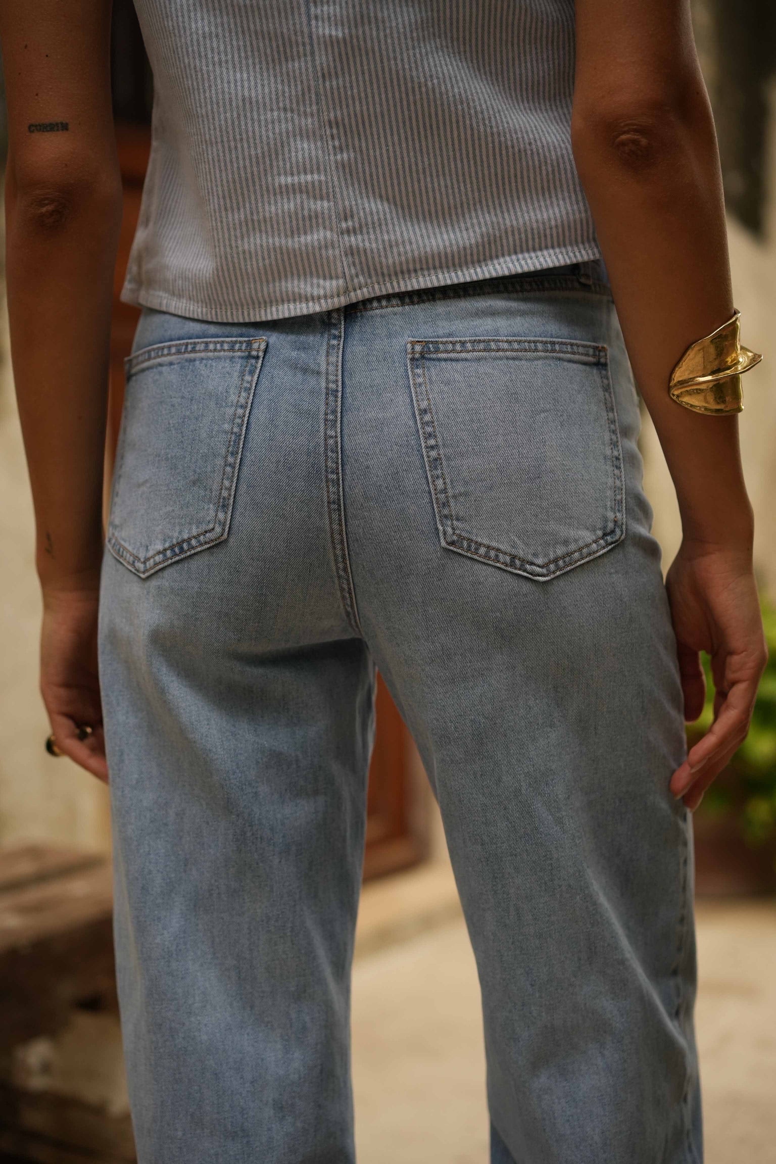 Jean brut wide leg