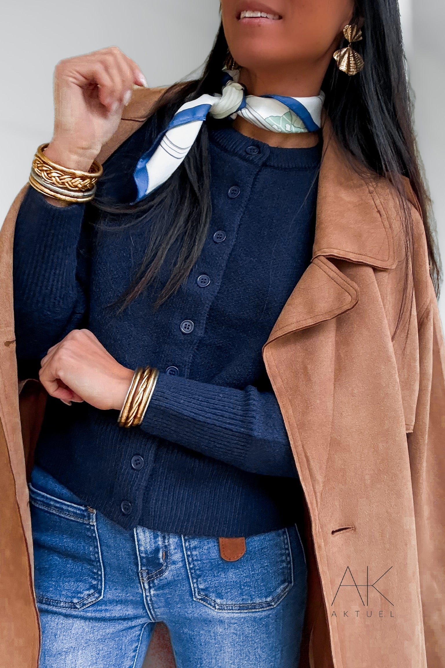 Gilet en maille bleu marine