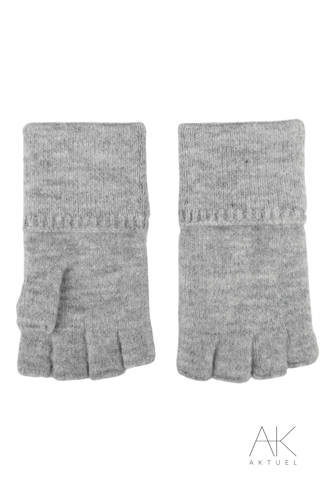 Mitaines grises en maille