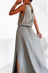 Ensemble jupe longue et top kaki