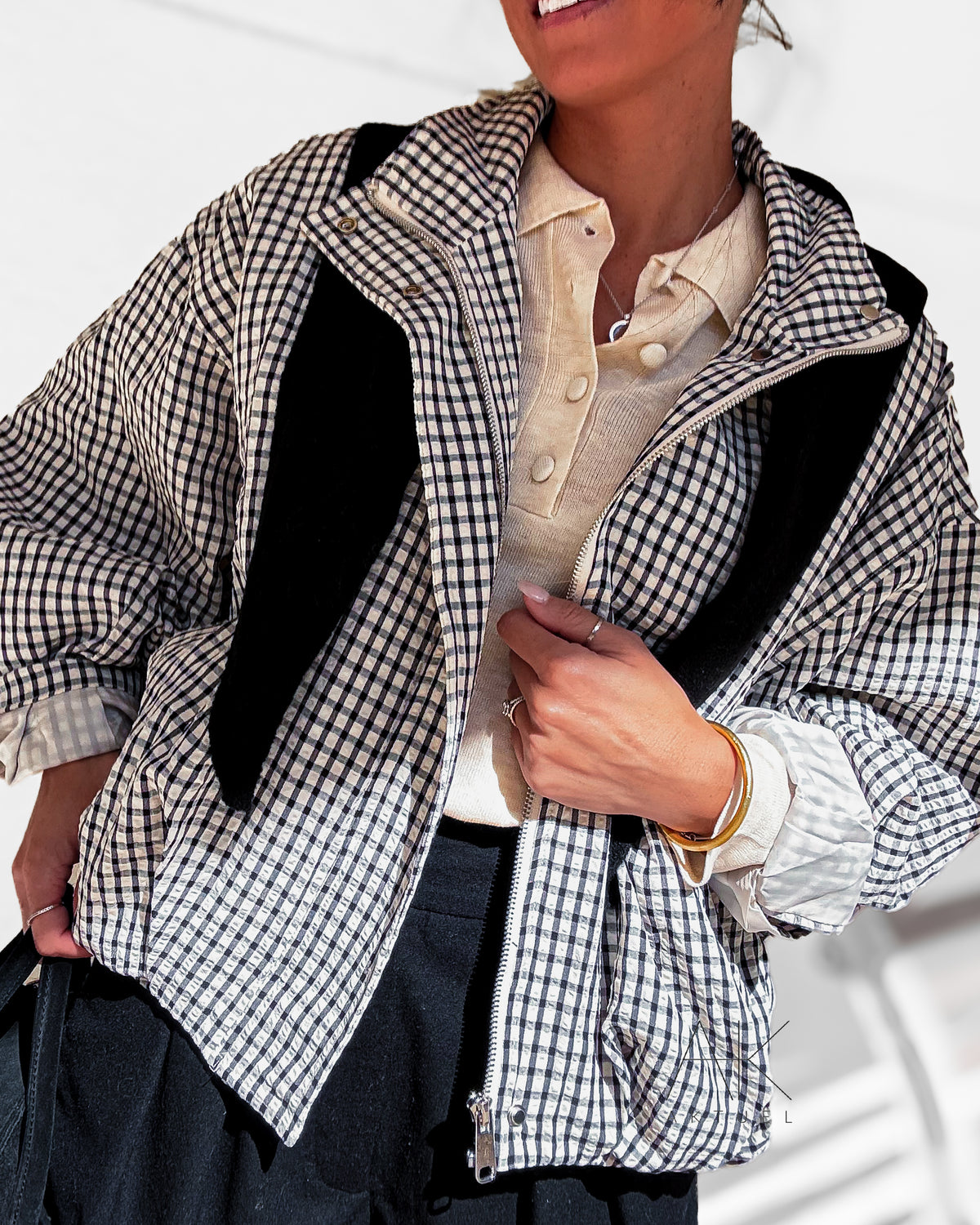 Veste vichy noir et blanc