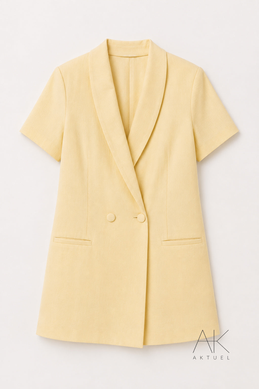 Combinaison short blazer jaune pastel