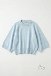 Pull manches 3/4 bleu pastel