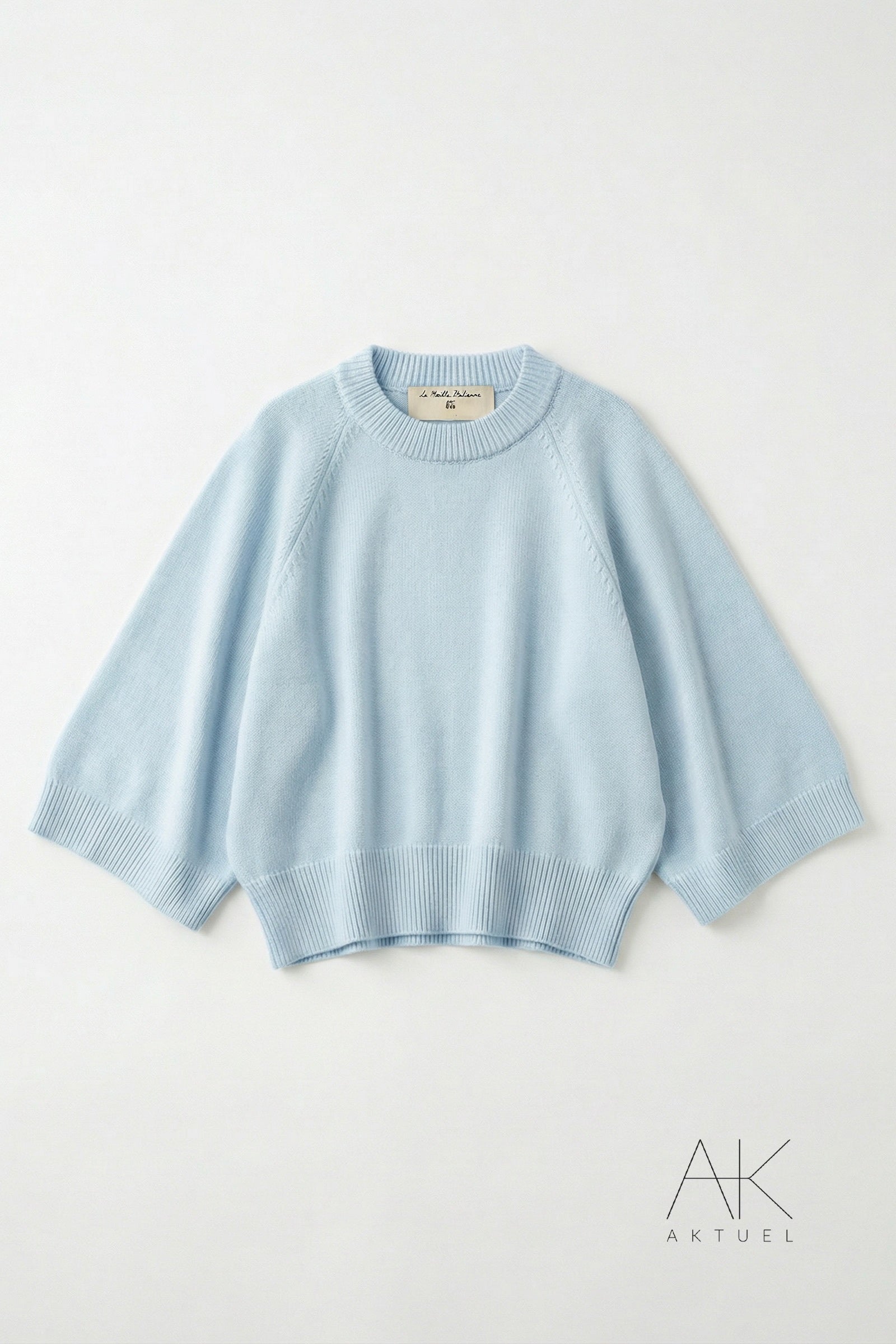 Pull manches 3/4 bleu pastel