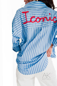 Chemise rayée bleu “Iconic”